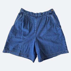 Vtg Talbots Denim Shorts Size 4 High Rise Cotton 90s Cottagecore Waist 27" Mom